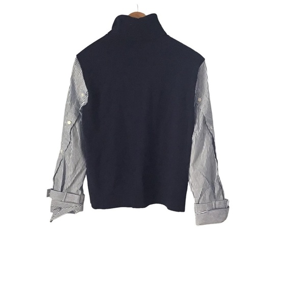 NWOT Derek Lam Corrine Striped Poplin Paneled Wool-Blend Turtleneck SP - Picture 7 of 9